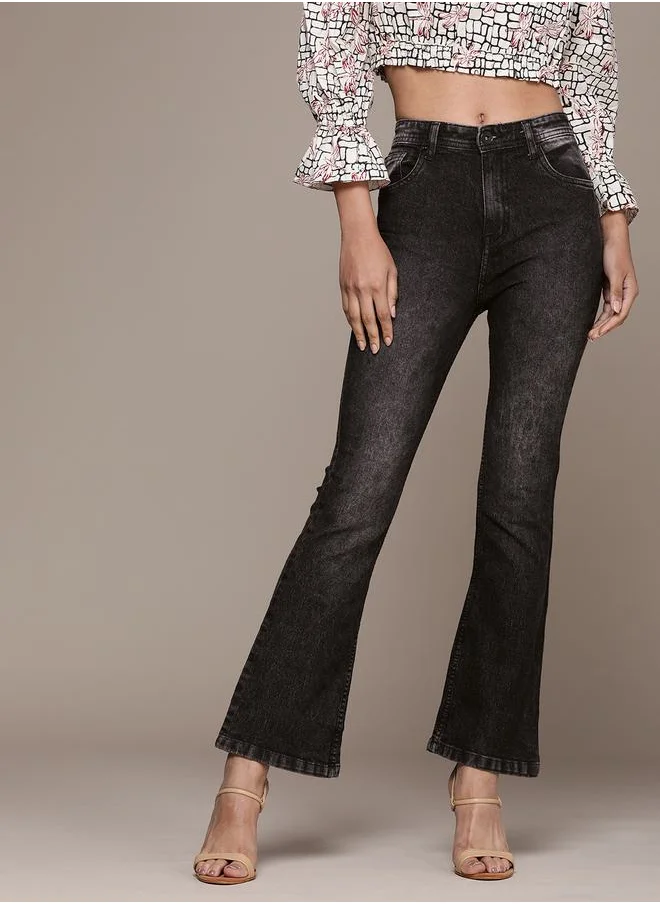 HIGH STAR High Rise Bootcut Clean Look Stretchable Jeans by Styli