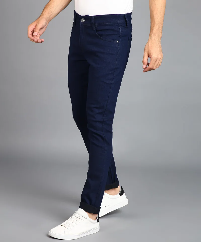 أوربانو فاشن Urbano Fashion Men's Carbon Blue Regular Fit Washed Jeans Stretchable