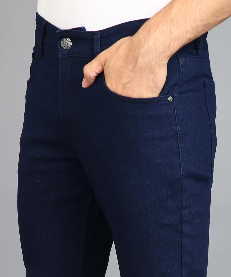 Urbano Fashion  Urbano Fashion Men's Carbon Blue Regular Fit Washed Jeans Stretchable  | Best Price UAE
