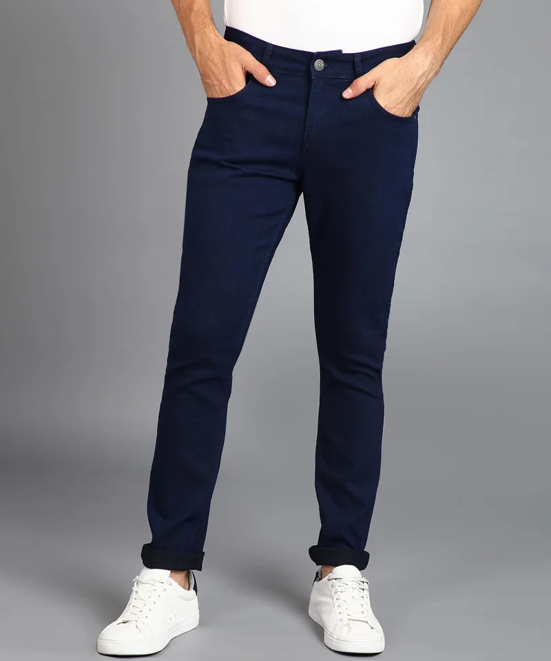 Urbano Fashion Men's Carbon Blue Regular Fit Washed Jeans Stretchable
