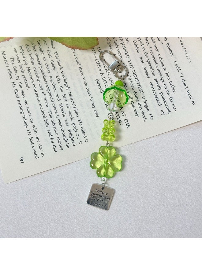 NIBEMINENT Phone Charm/ Chain Strap for Women Girls, Lucky Grass Cell Phone Case Lanyard Wrist Strap