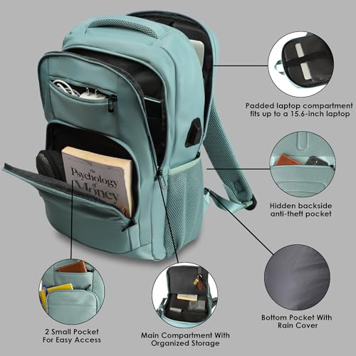 Red Lemon 26L Waterproof Laptop Backpack – Swiss Cut Design Pro Series 2025 Model, 15.6" Laptop Bag with Rain Cover for Men & Women, Ideal for Office, Travel, School & Daily Use (Crystal Sky) - Image 4