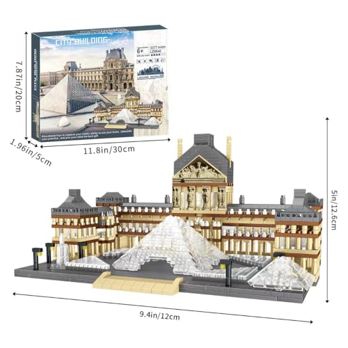 CSNRHG Paris Louvre Museum Model Building Blocks Set Micro Bricks World Famous Architecture Educational Toys for Kids Adults 3377 Piece Birthday - Image 5