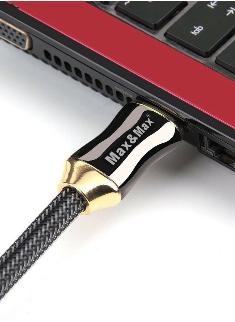 Max & Max - HDMI to HDMI Cable 3 Meter 8K GOLD PLATED ,8k Resolution,48 GBPS Transfer, Dynamic HDR,eARC Compatible with MacBook Pro, Switch, PS5, PS4, Steam Deck, Xbox, HDTV, DVD, Projector - Black - Image 1