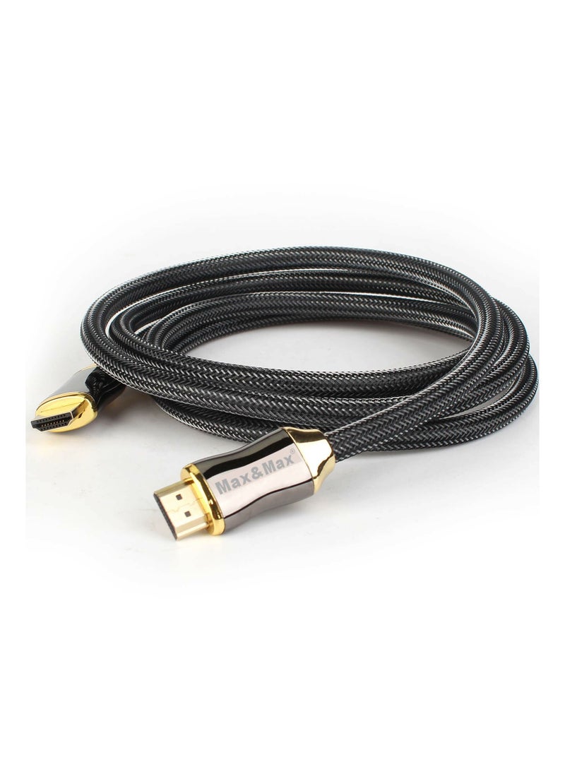 Max & Max - HDMI to HDMI Cable 3 Meter 8K GOLD PLATED ,8k Resolution,48 GBPS Transfer, Dynamic HDR,eARC Compatible with MacBook Pro, Switch, PS5, PS4, Steam Deck, Xbox, HDTV, DVD, Projector - Black - Image 1