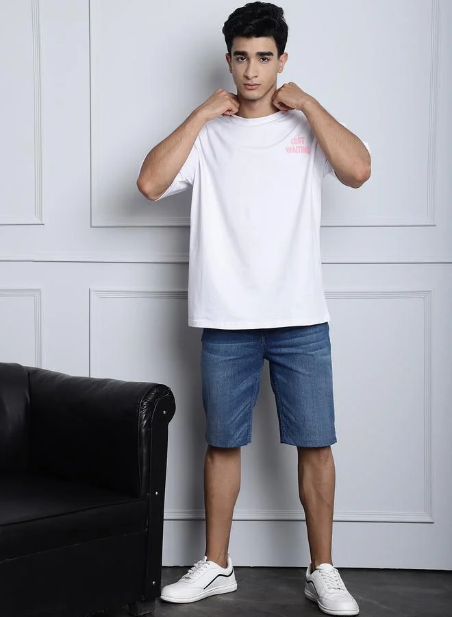 Styli Men White Oversized Graphic Print T-Shirt By Door74