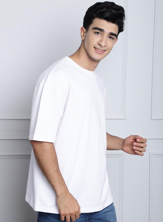 Take Two Men White Oversized Graphic Print T-Shirt - Image 4