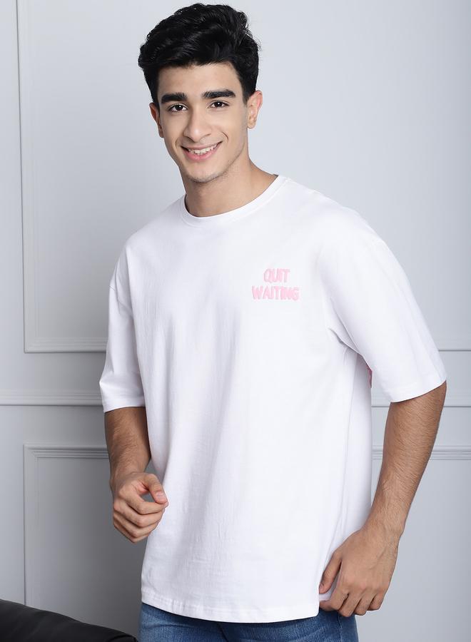 Take Two Men White Oversized Graphic Print T-Shirt - Image 3