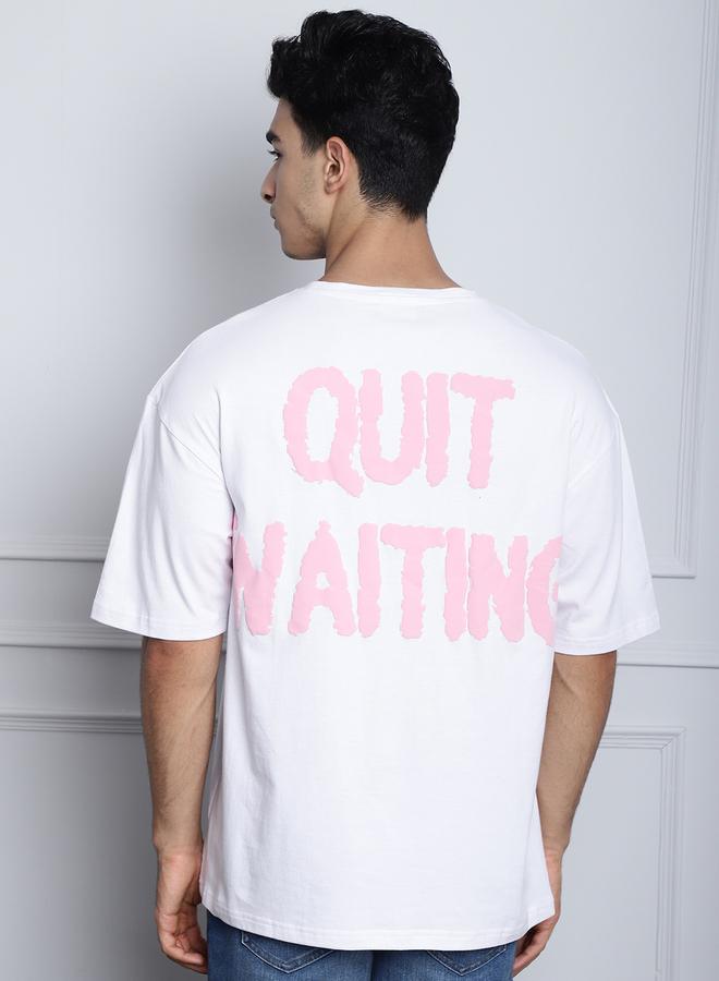 Take Two Men White Oversized Graphic Print T-Shirt - Image 2