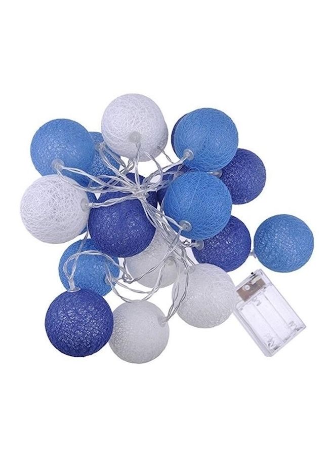 NIBEMINENT 20 Led Cotton Ball String Light With Battery Powered Blue 3meter - Image 1