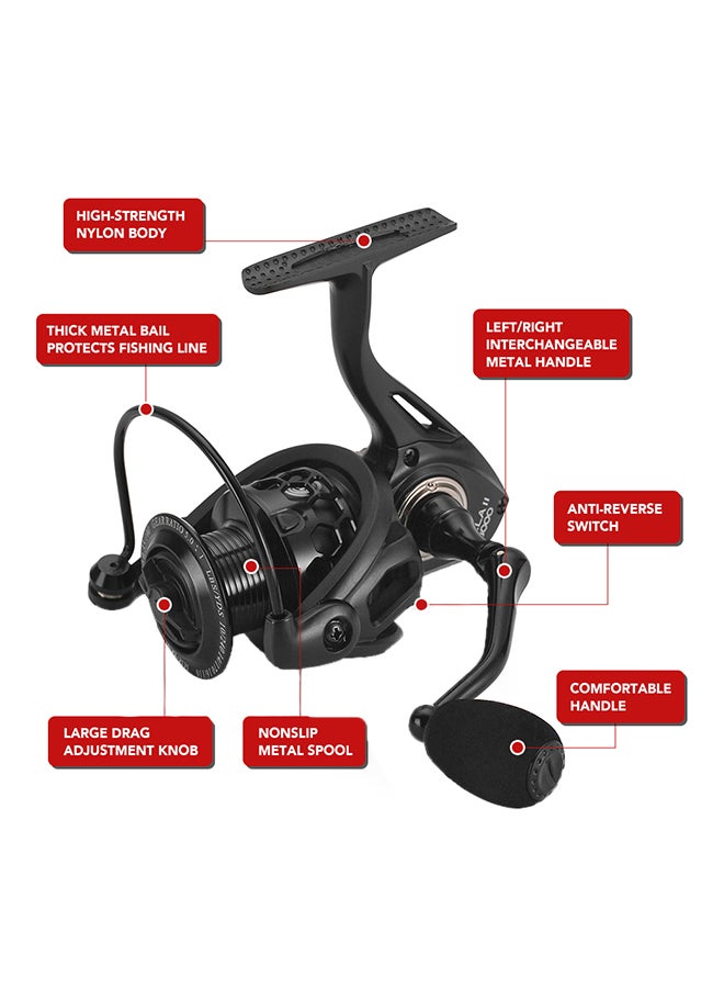 13+1 Ball 1000-6000 Series Bearings Spinning Fishing Reel, Dimensions: 9.5 x 11cm - Image 2