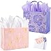YANGTE 2 Pack 13 Large Beautiful Gift Bags Set with Greeting Card and Tissue Paper Reusable NonWoven Gift Wrap Bags with Handle for Presents of Any Birthday Weddings Mothers Day Special Moments - Image 1