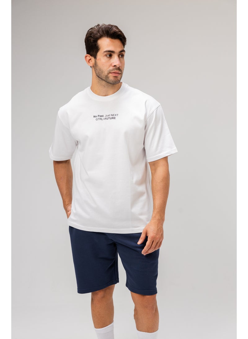 Future Men Basic Half Sleeves T-Shirt Casual Style With Simple Design For Men White Size XXL  - Image 5