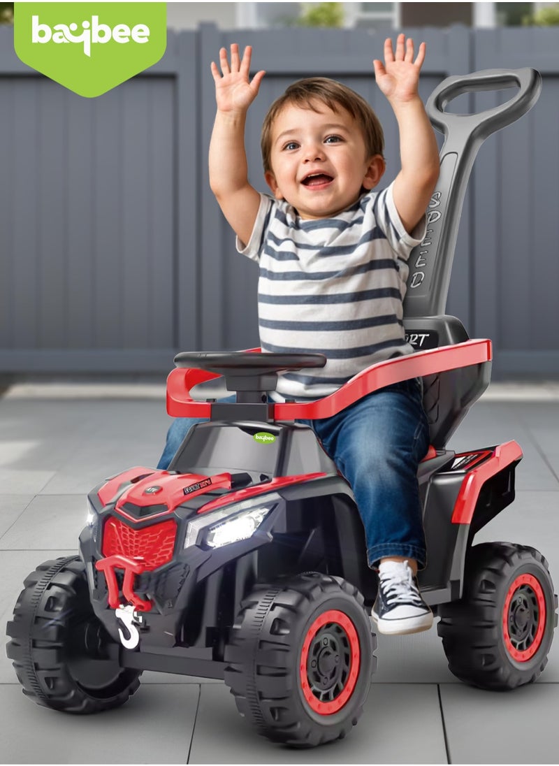 BAYBEE Beast 2 in 1 Baby Push Ride on Car for Kids, Ride on Toy Kids Jeep with Push Handle, Safety Bar, Music &  Light Baby Car Jeep Push Car for Baby Kids Car for Toddlers 1 to 3 Years Boy Girl Red  - Image 2