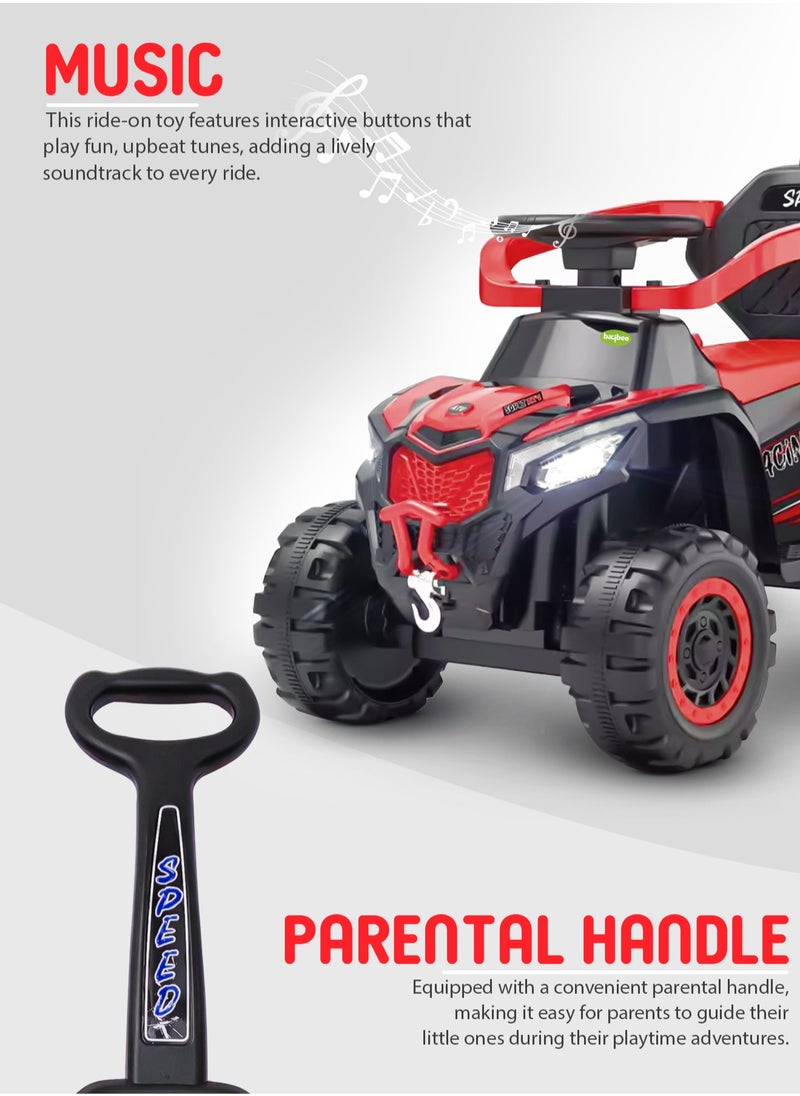 BAYBEE Beast 2 in 1 Baby Push Ride on Car for Kids, Ride on Toy Kids Jeep with Push Handle, Safety Bar, Music &  Light Baby Car Jeep Push Car for Baby Kids Car for Toddlers 1 to 3 Years Boy Girl Red  - Image 4