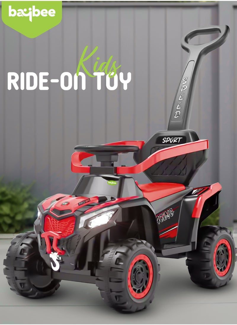 BAYBEE Beast 2 in 1 Baby Push Ride on Car for Kids, Ride on Toy Kids Jeep with Push Handle, Safety Bar, Music &  Light Baby Car Jeep Push Car for Baby Kids Car for Toddlers 1 to 3 Years Boy Girl Red  - Image 1