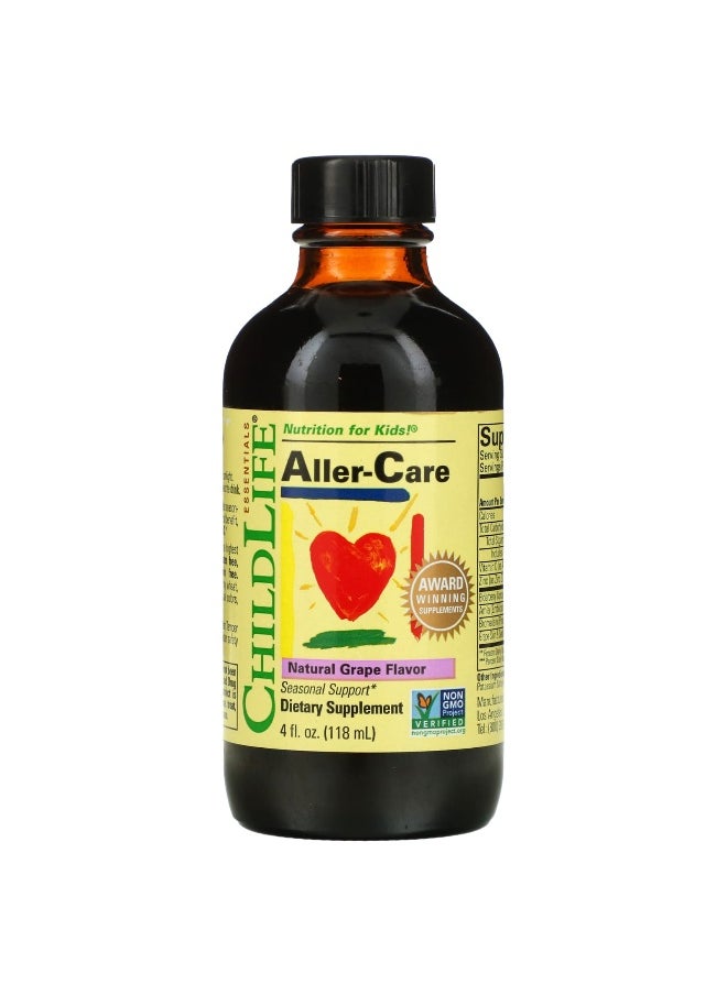 CHILDLIFE ESSENTIALS ChildLife Essentials, Essentials, Aller-Care, Natural Grape, 4 fl oz (118 ml)  - Image 1