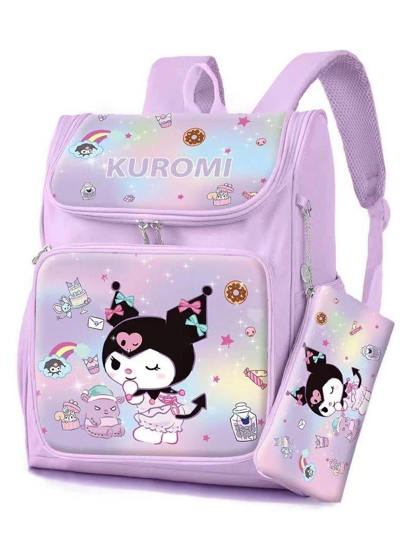 عام حقيبة مدرسية لكورومي للطلاب - حقيبة ظهر قابلة للتعديل للبنات - رائعة للروضة، والمدارس الابتدائية، والعودة إلى المدرسة! - Image 1