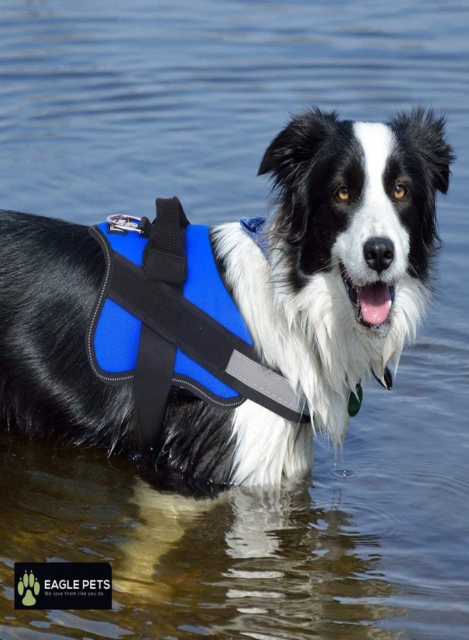 Eagle Pets Dog Harness Police K9, No Pull Dog Belt, Reflective Dog Vest Oxford Fabric, Soft Padded Easy Control Dog Chest Belt, No More Pulling Or Choking, for Large Medium Small Dogs (Medium, Blue) - Image 3