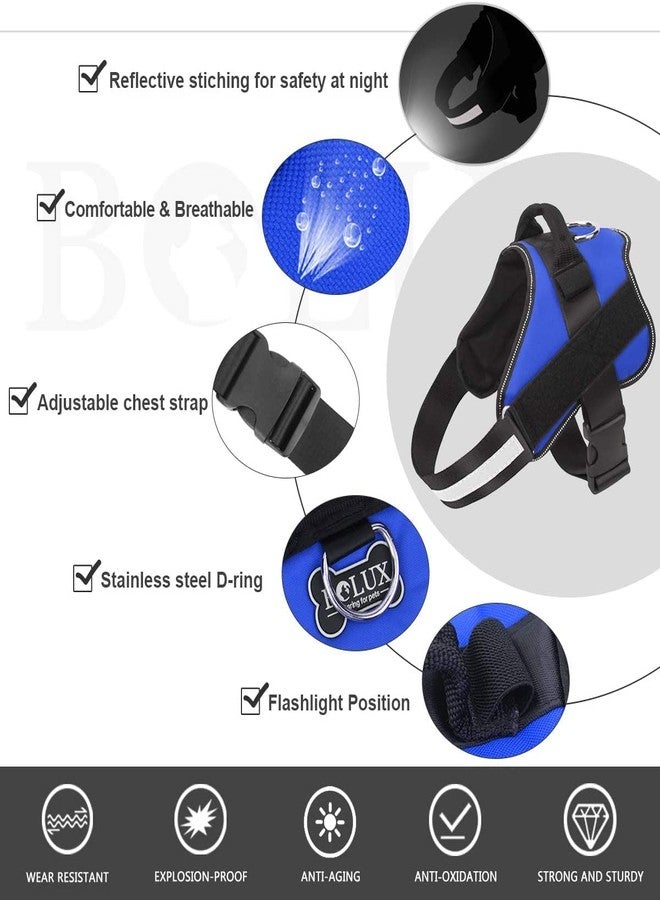 Eagle Pets Dog Harness Police K9, No Pull Dog Belt, Reflective Dog Vest Oxford Fabric, Soft Padded Easy Control Dog Chest Belt, No More Pulling Or Choking, for Large Medium Small Dogs (Medium, Blue) - Image 4