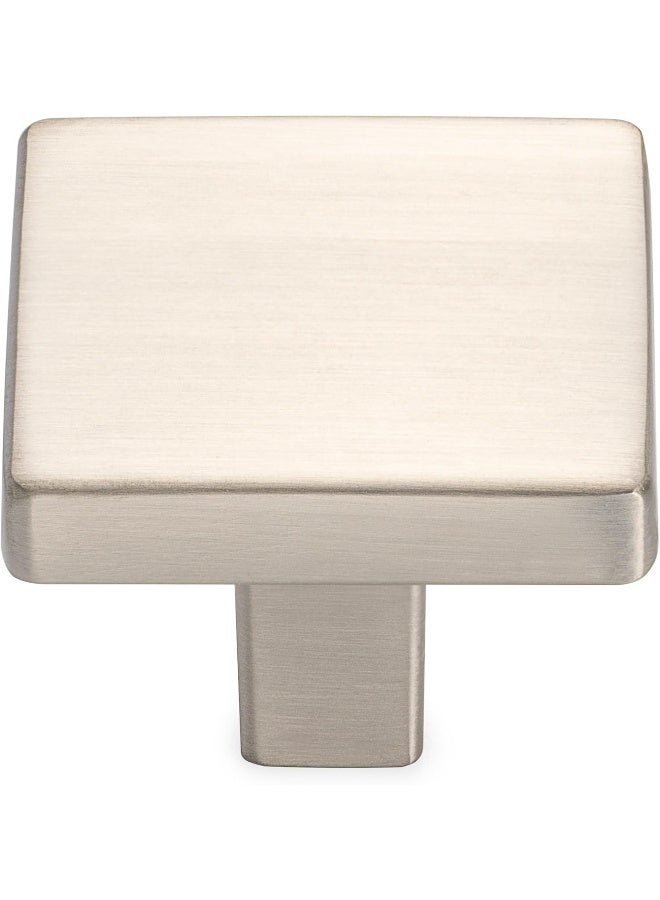 KOOFIZO Square Cabinet Knob - Matte Brushed Nickel Pull Handle (31mm / 1.2 Inch), 10-Pack for Kitchen Cupboard Door, Bedroom Dresser Drawer, Bathroom Wardrobe Hardware - Image 1
