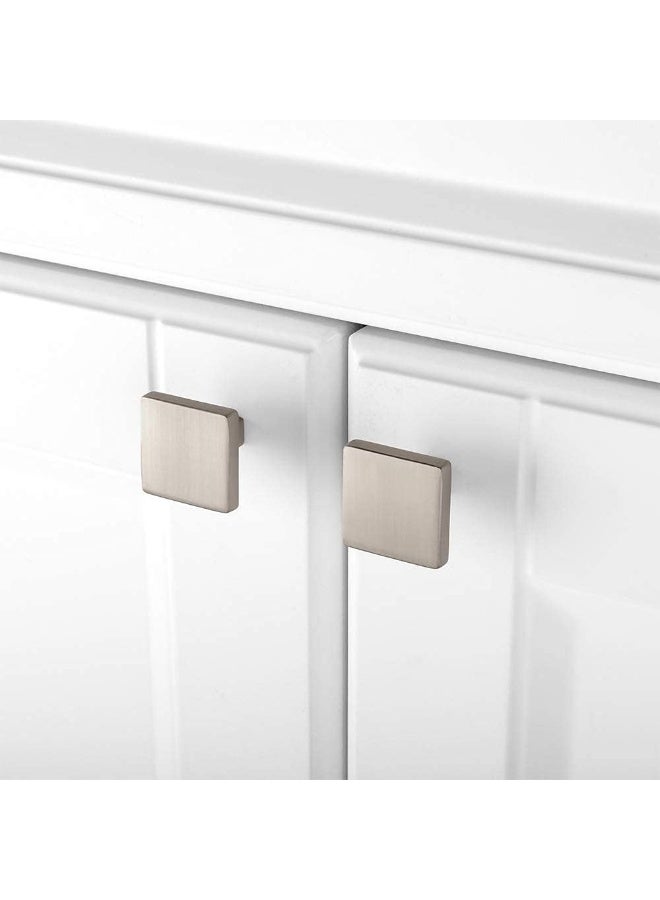 KOOFIZO Square Cabinet Knob - Matte Brushed Nickel Pull Handle (31mm / 1.2 Inch), 10-Pack for Kitchen Cupboard Door, Bedroom Dresser Drawer, Bathroom Wardrobe Hardware - Image 4