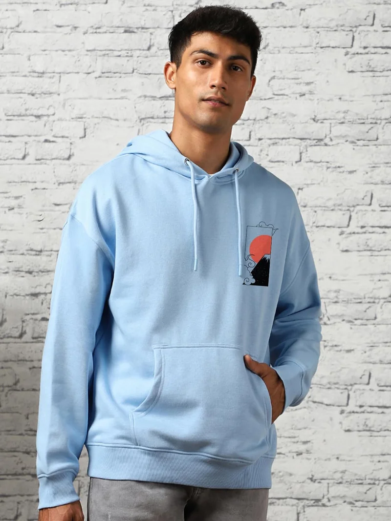 نوبيرو IKIGAI Printed Oversized Hoodie for Men