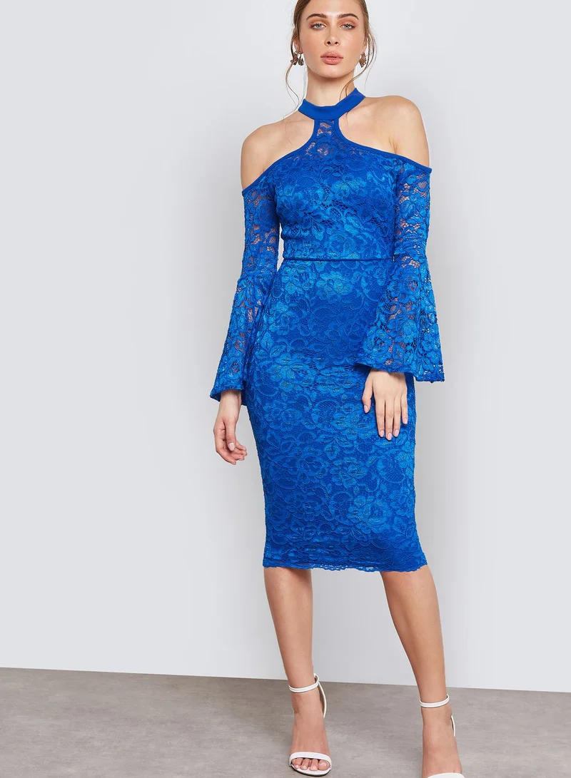 ELLA Choker Detail Lace Dress