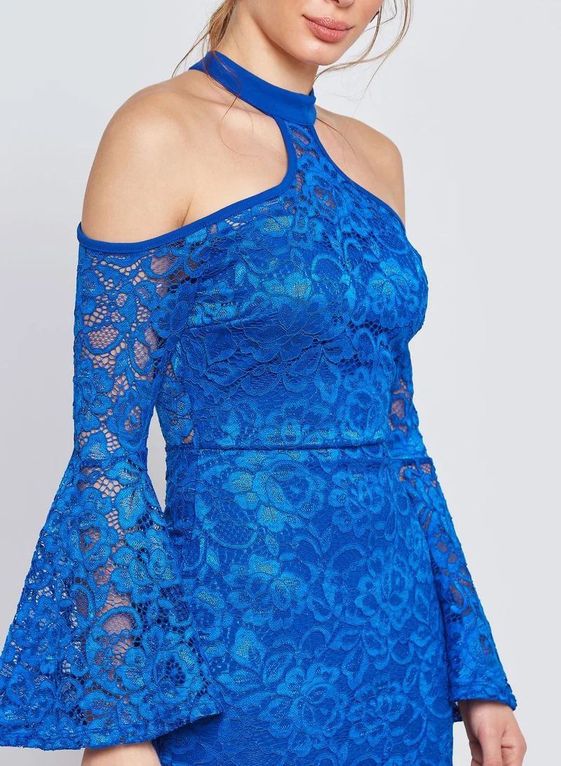 ELLA Choker Detail Lace Dress
