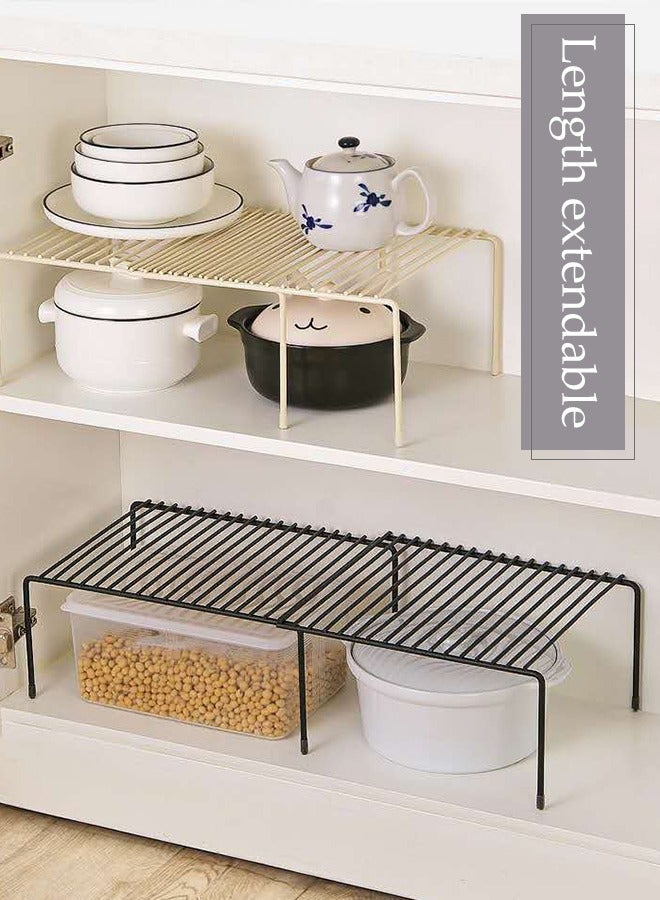 DUNISO Kitchen storage rack, extendable iron seasoning rack, countertop organizer, multifunctional bathroom storage rack,suitable for organizing jars and spice seasoning jars, black - Image 5