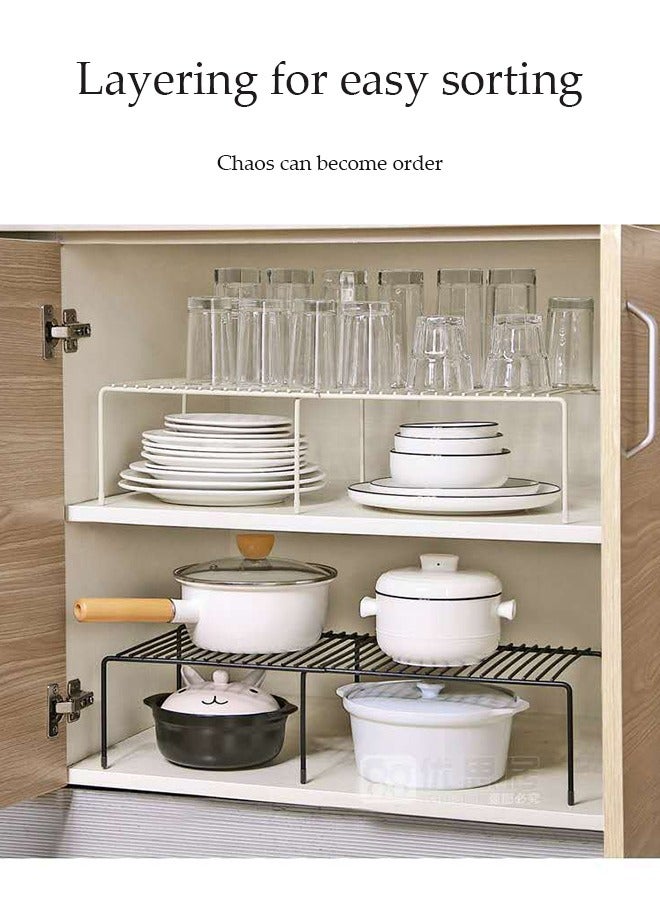 DUNISO Kitchen storage rack, extendable iron seasoning rack, countertop organizer, multifunctional bathroom storage rack,suitable for organizing jars and spice seasoning jars, black - Image 3