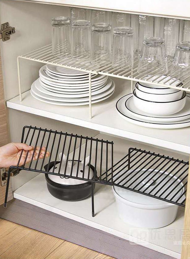 DUNISO Kitchen storage rack, extendable iron seasoning rack, countertop organizer, multifunctional bathroom storage rack,suitable for organizing jars and spice seasoning jars, black - Image 4