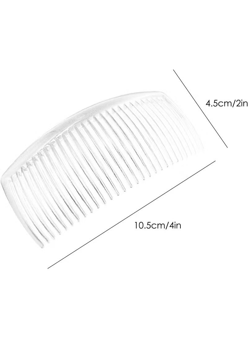 Star Beja 6 Pcs French Twist Combs for Women & Girls | Clear White Plastic Side Hair Combs with 29 Teeth | Hair Clips for Fine, Thick, or Thin Hair | Elegant Hair Accessories - Image 3