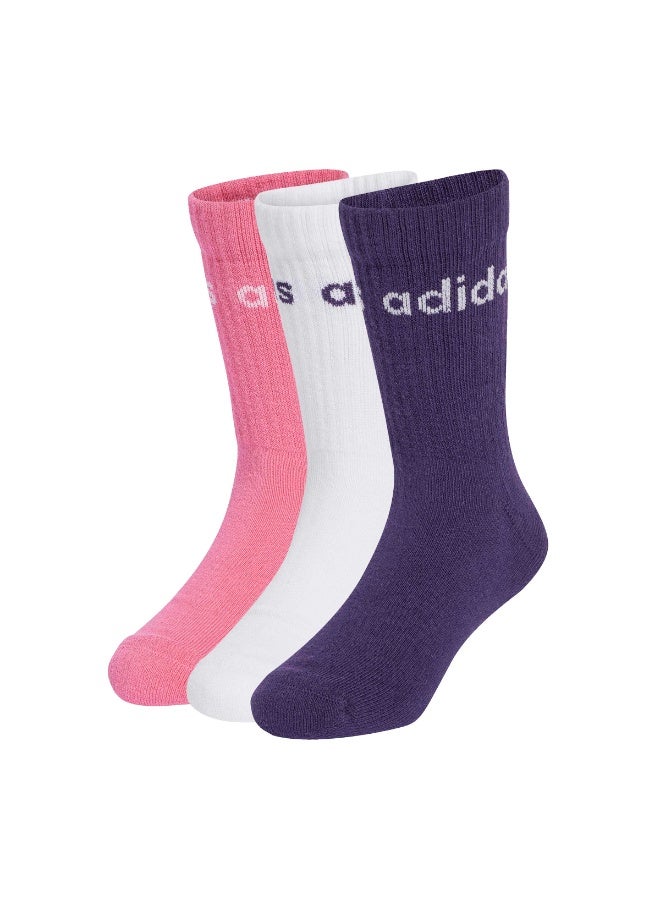 Adidas Linear Kids Crew 3 Pairs Per Pack Socks - Image 1