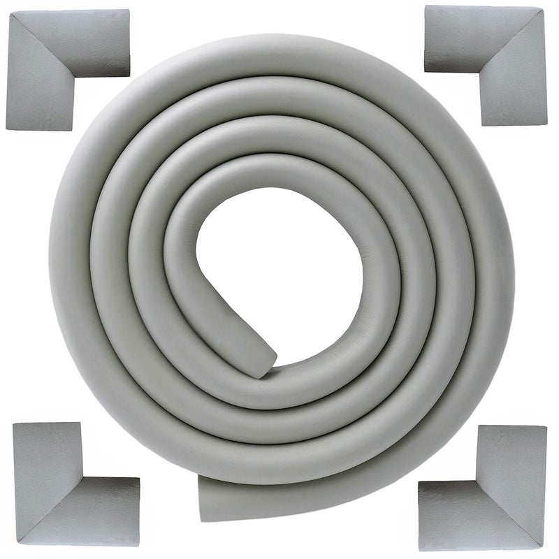 M2cbridge U Shape Extra Thick Furniture Table Edge Protectors Foam Baby Safety Bumper Guard 6.5 Ft (Grey with 4 Corners) - Image 1