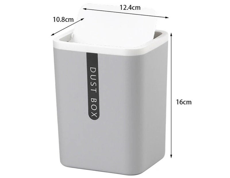 Khaki Small Desktop Mini Waste Bin Garbage Rubbish Trash Can Office Home Kitchen Bathroom Basket Table - Image 2