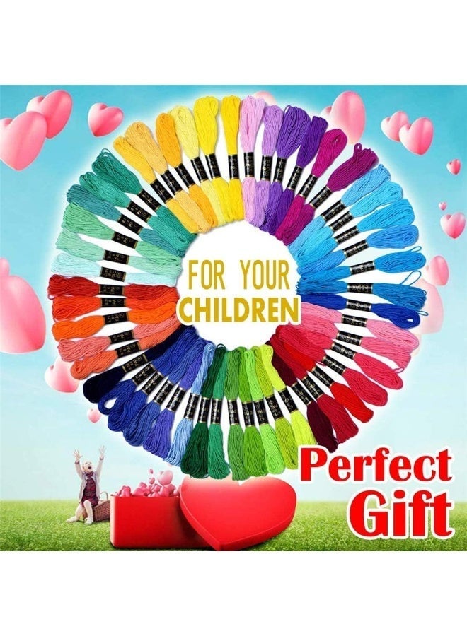 50 سلسلة التطريز مجموعة ، قوس قزح اللون عبر غرزة ، الصداقة سوار ، والحرف اليدوية ، ديي المجوهرات ، 6 خيوط من القطن والتطريز ، كل سلسلة 8.75 ياردة - Image 2