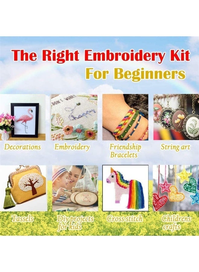 50 سلسلة التطريز مجموعة ، قوس قزح اللون عبر غرزة ، الصداقة سوار ، والحرف اليدوية ، ديي المجوهرات ، 6 خيوط من القطن والتطريز ، كل سلسلة 8.75 ياردة - Image 3