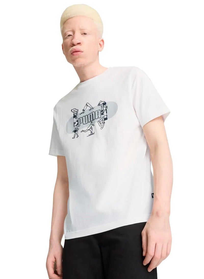 PUMA Graphics Skateboard Tee  White - Image 1