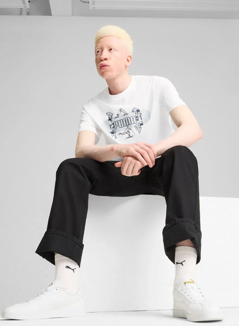 PUMA Graphics Skateboard Tee  White - Image 3