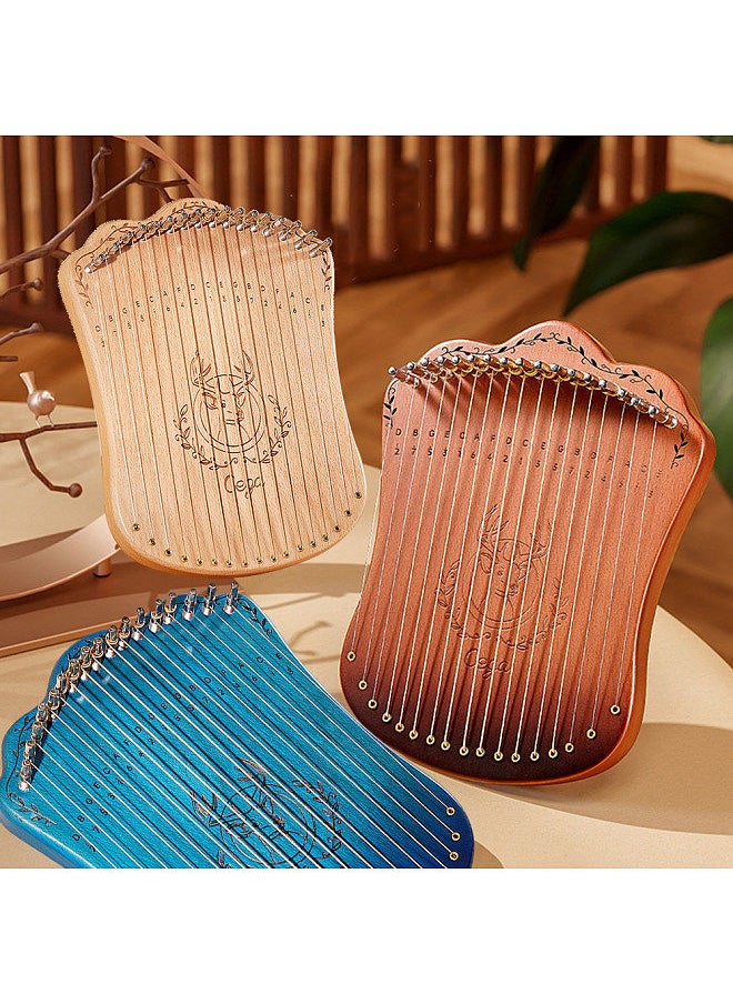 Generic 17 String Lyre Harp Portable Solid Beech Wood Harp String Musical Instrument with Tuning Wrench Picks for Beginners Kids Adults  - Image 3