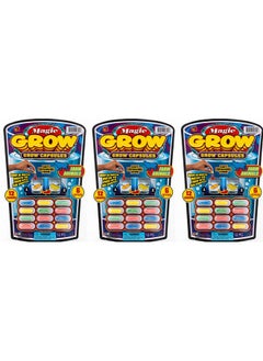 Ja-Ru Ja-Ru Magic Grow Capsules, (3 Packs Assorted). Water Growing Animals Capsules. Great Party Favor Kids Toy. Bath Toys for Kids. Fidget Stem Toys. Plus 1 Sticker 305-3s  - Image 1