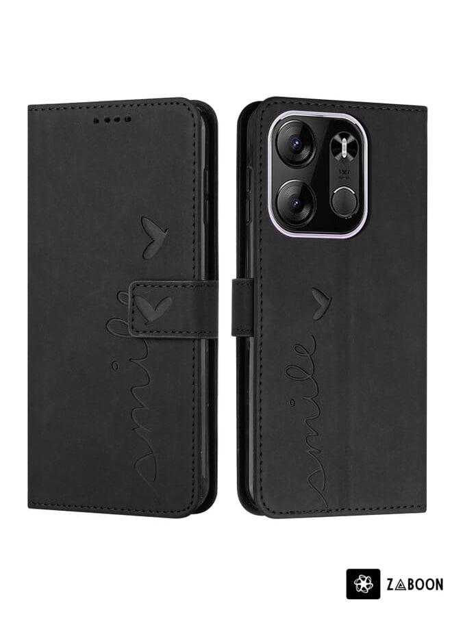 Zaboon - Protective Case For Tecno Pop 7 Pro Skin Feel Heart Pattern Leather - Image 1