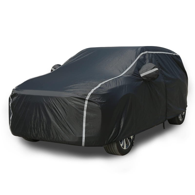 Tecoom Car Cover Waterproof All Weather Car Covers for Automobiles with Zipper Door Cotton Backing Windproof Sun UV Hail Protector Universal Fit for SUV 170190