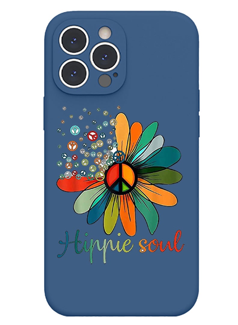 Theodor Protective Slim Fit Case Liquid Silicone Cover with Full Body Protection Anti-Scratch Shockproof Case For iPhone 12 Pro Max Blue  - Hippie soul copy - Image 1