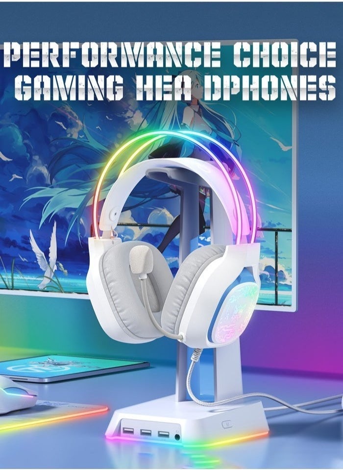 TIGER X22 Gaming Headset,Over-Ear Gaming Wired Headphones For PS4/PS5/XOne/XSeries/NSwitch/PC,White - Image 3