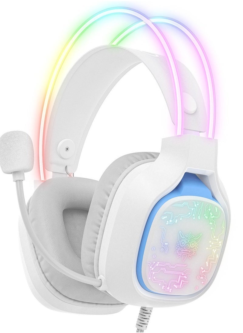 TIGER X22 Gaming Headset,Over-Ear Gaming Wired Headphones For PS4/PS5/XOne/XSeries/NSwitch/PC,White - Image 1