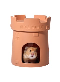 Hi Pets Supplies Cartoon-Style Castle Cooling Ceramic Hamster Hideout – Durable, Stable, and Slip-Resistant Design with Smooth Glaze for Easy Cleaning – Ideal for Small Pets and Rodents  - Image 1