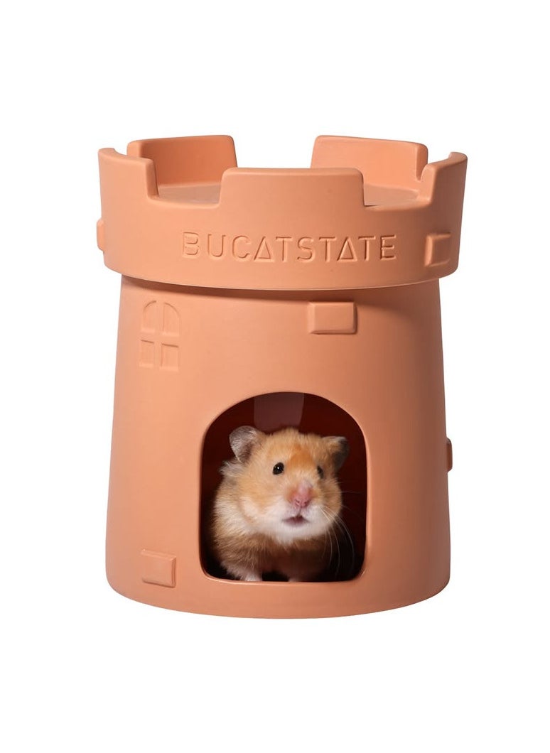 Hi Pets Supplies - Cartoon-Style Castle Cooling Ceramic Hamster Hideout – Durable, Stable, and Slip-Resistant Design with Smooth Glaze for Easy Cleaning – Ideal for Small Pets and Rodents - Image 1