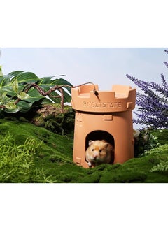 Hi Pets Supplies Cartoon-Style Castle Cooling Ceramic Hamster Hideout – Durable, Stable, and Slip-Resistant Design with Smooth Glaze for Easy Cleaning – Ideal for Small Pets and Rodents  - Image 2
